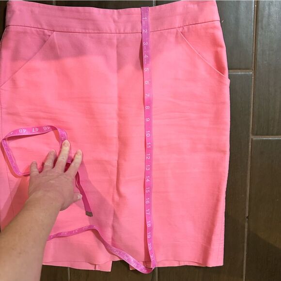 J. Crew Factory Barbie Pink Solid Double Serge Cotton Pencil Mini Skirt 10 - Picture 11 of 15